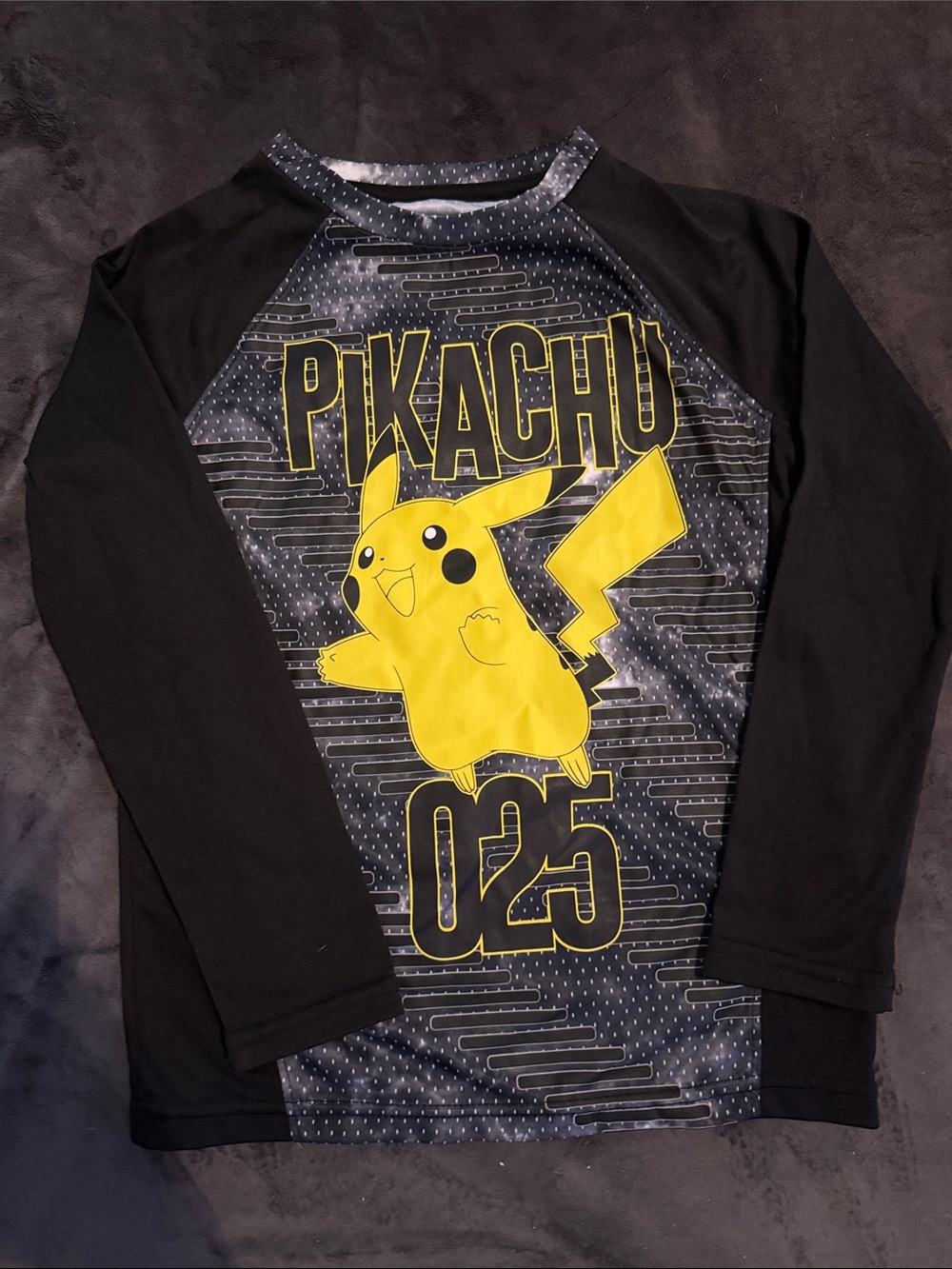 Pikachu Kids' Long-Sleeve Active Shirt - Yellow/Black - size 6